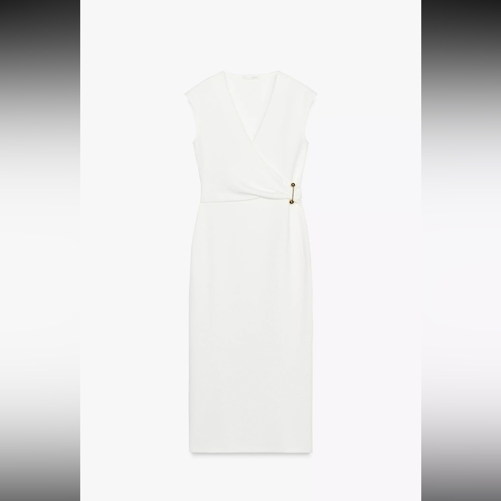 Zara Elegant White Sleeveless Dress